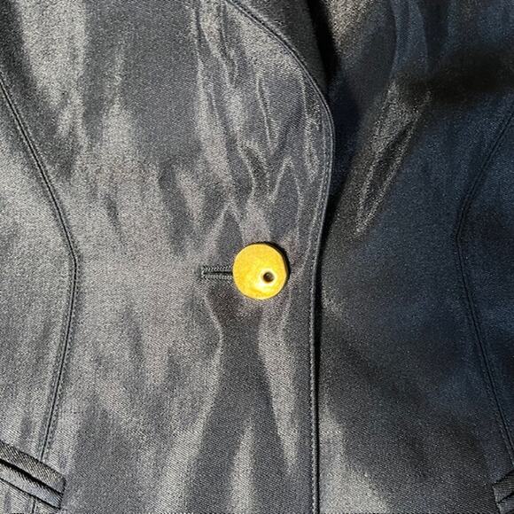 Escada Margaretha Ley Blazer Womens 42 Metallic Black Wool Lined Gold Button - Picture 4 of 10